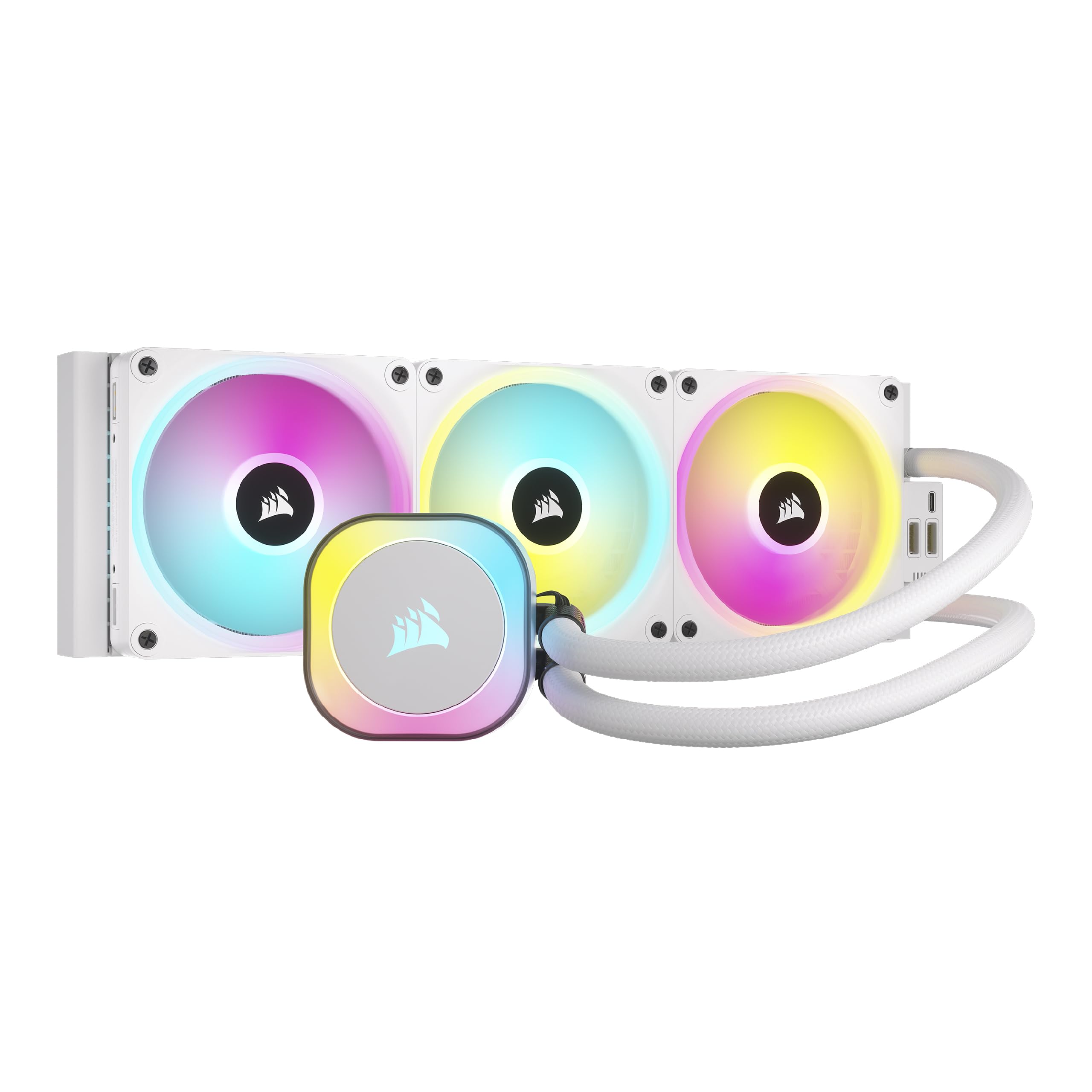 CORSAIR iCUE LINK H150i RGB White水冷クーラー Corsair iCUE LINK H150i RGB Liquid CPU Cooler - 360mm AIO - QX120